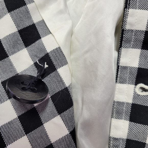 LAUREN RALPH LAUREN Black and White Checkered Double-Breasted Jacket Size Large - Picture 8 of 9